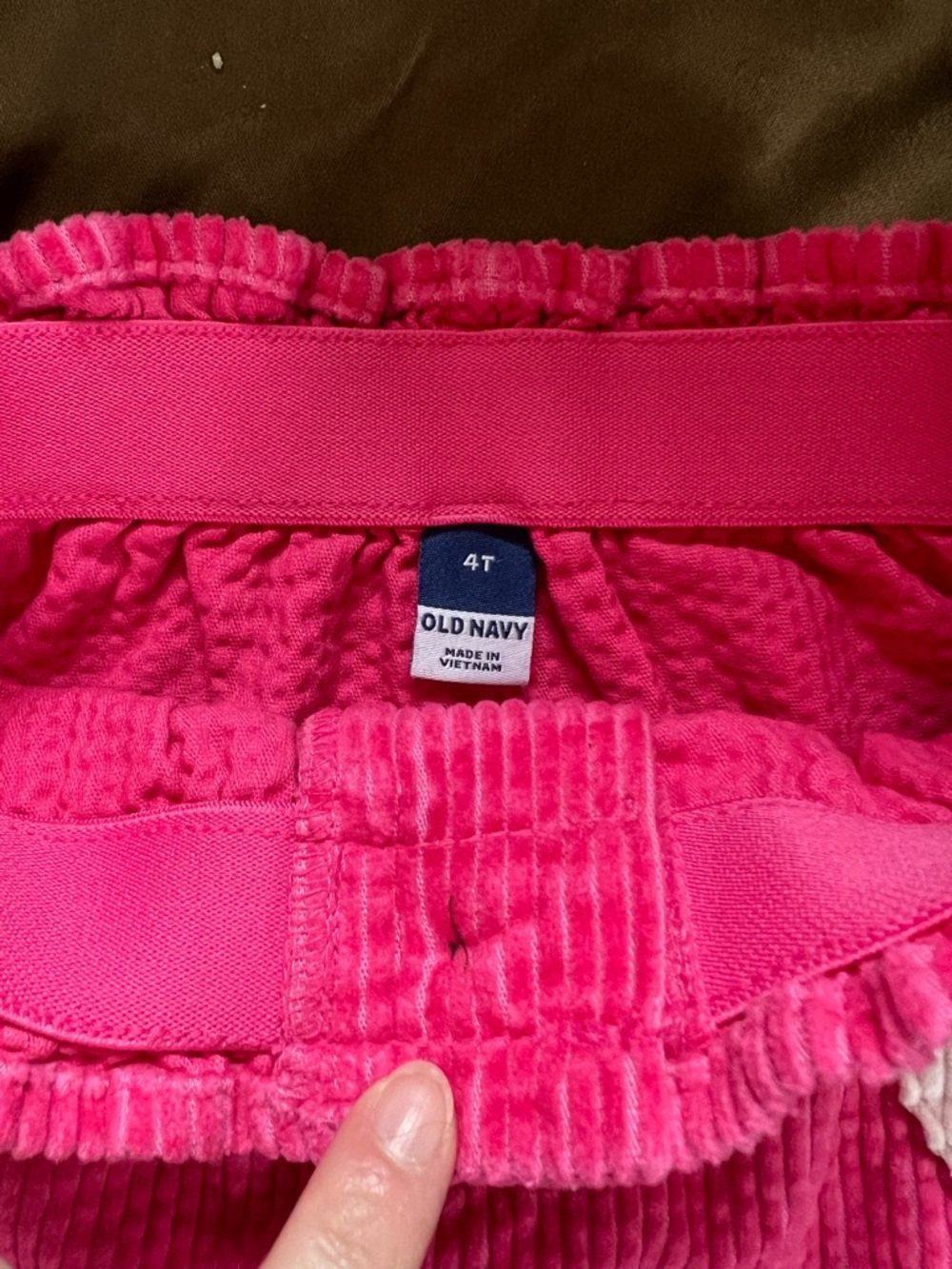 Old Navy Hot Pink Corduroy Skirt with White Heart Pockets - Picture 2 of 4